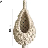 ตะกร้าของตกแต่งบ้านแขวนรูปสับปะรดสำหรับห้องนั่งเล่นมาคาเม่ผ้าฝ้ายกระถางต้นไม้ที่เป็นมิตรต่อสิ่งแวดล้อม