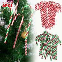 6Pcs Candy Cane Canes Sweet Christmas Tree Ornaments Decor For Home Decor Halloween New Year Navidad Pendant Accessories Christmas Ornaments