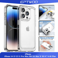 EPTWOO  iPhone 14 13 12 11 Pro Max XR XS Max X XS 8 7 6 6S Plus เคสเคสโทรศัพท์ลายลูกอมกันกระแทกสีทึบใสพร้อม XSC-01ป้องกันหลายชิ้นฝาหลังอะคริลิค