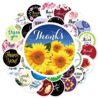10/60Pcs Styles Thank You Sticker for Seal Labels Round Floral Multi Color Labels Sticker Handmade Offer Stationery Sticker Stickers Labels