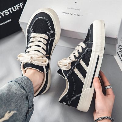 🏅 Canvas shoes mens summer breathable casual trendy shoes 2023 new youth autumn sports all-match black sneakers