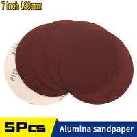 5pcs 7 Inch 180mm Sanding Discs Hook &amp; Loop Dry Sandpaper 120/180/240/320 Grits  for Polishing&amp;Grinding Abrasive Tools Cleaning Tools