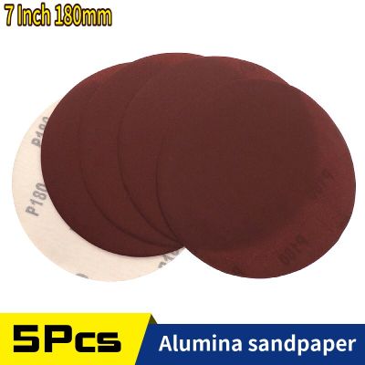 5pcs 7 Inch 180mm Sanding Discs Hook  Loop Dry Sandpaper 120/180/240/320 Grits  for PolishingGrinding Abrasive Tools Cleaning Tools