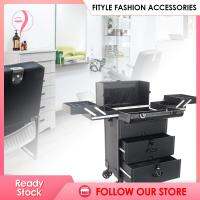 Fityle กล่องเครื่องสำอางค์เดินทาง Cosmetologist เล็บเทคชุดแต่งเคสรถไฟรถเข็นร้านเสริมสวย