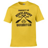 HOT ITEM!!Family Tee Couple Tee Property of Hufflepuff Quidditch Team Harry potter t shirt fashion casual men cotton printing tee yellow