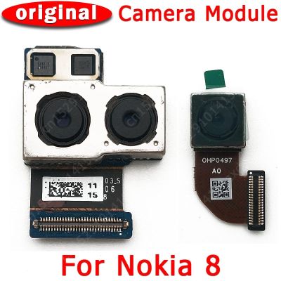 กล้องมองหลังด้านหน้าด้านหลังแบบดั้งเดิมสำหรับอะไหล่ Nokia 8ด้านหลังหลักหันหน้าไปทางด้านหน้าโมดูลกล้องสายเคเบิลงอได้