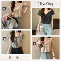 Mira_shop เสื้ือครอปเซ็ตสุดคุ้ม น่ารักโดนใจ มินิมอล พร้อมส่ง 992#