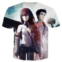 Steins Gate T-shirt อะนิเมะเกมการพิมพ์ 3D Street Wear ผู้ชายสบาย ๆ แฟชั่นพลัสขนาดเสื้อยืดฮาราจูกุเสื้อยืดเสื้อผ้าด้านบน