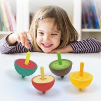 Wooden Spinning Top Toys For Children Adult Cartoon Fruits Colorful Mini Spinning Tops Parent-child Game Antistress Classic Toy