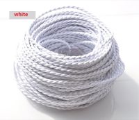 white 5/10/20Meters 2 Core Electrical Rope Wire Antique Braided Twisted Fabric Lighting Cable Woven Silk Flexible Wire Cord Wires Leads Adapters