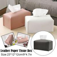 Tissue Box Cover Holder With Bottom Belt By Carrots -PU Decorative Leather For Tabletop, Organizer Bathroom,Office Den Y1E0