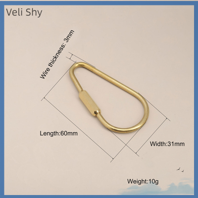 [Veli Shy] พวงกุญแจทองเหลืองเกลียวล็อคแคมป์ปิ้งคาราบิเนอร์ช่วยชีวิตผู้ชายผู้หญิงพวงกุญแจเรียบง่ายเครื่องประดับ