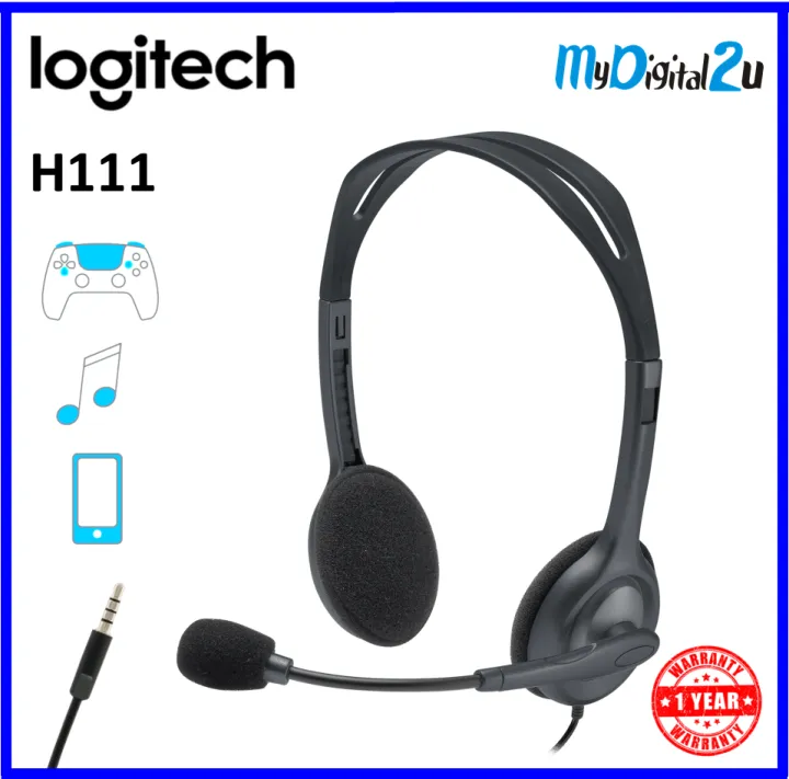 Logitech H110/H111 Stereo Headphones, NoiseCancelling Microphone with