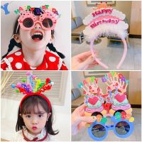 Childrens Crown Headband Birthday Party Festive Glasses Headwear Cute Party Hat Photo Props Decoration Diadema Corona Infantil