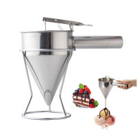 1.2L Capacity Stainless Steel Funnel Small Octopus Balls Tools With Rack Cupcakes Baking Dispenser Kitchen Utensils Funnel Tool