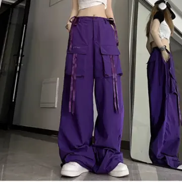 Deep Purple American-Style Cargo Pants For Men Loose Quick-Drying Trend Cargo  Pants For Women Casual Slacks For Men