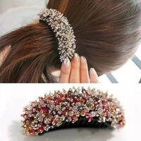สไตล์เกาหลีกว้างที่มีสีสันคริสตัลลูกปัดคาดศีรษะสำหรับสุภาพสตรีหรูหรา Glitter เบาะลูกปัดฟองน้ำผมห่วง