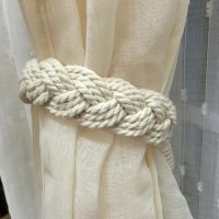 【cw】 2Pcs Cotton Woven Twist Curtain Tied Buckle Holder Drape Tieback Rope Lanyard Hanging Tying Bandage 1