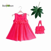 Mã Ưu Đãi Đặc Biệt Váy Đầm Voan Dập Ly Kết Hoa Bé Gái BabyBean kèm Túi