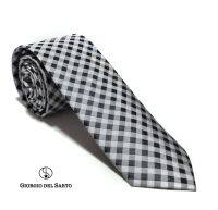 Giorgio Del Sarto Silk Necktie Grey L Fabric Texture เนคไทผ้าไหมสีเทามีเท็กเจอร์