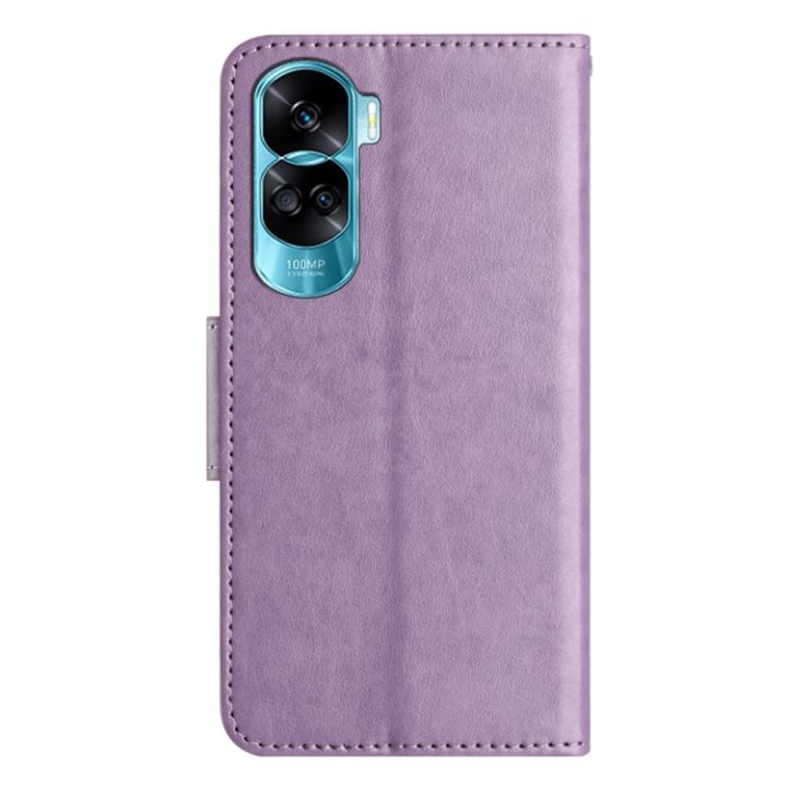 เคสหน้ังกลับมือถือแบบดอกไม้ผีเสื้อสำหรับ-honor-90-lite-5aceshop