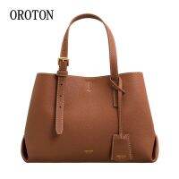 Oroton Bag Australian Niche Design กระเป๋าถือหนังความจุขนาดใหญ่ Joker Simple Commuter Tote Bag