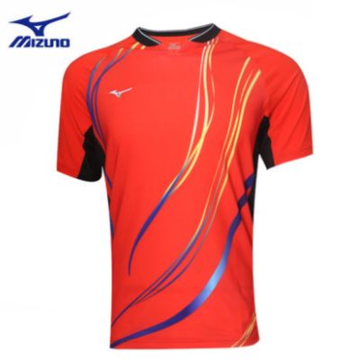 ความต้านทาน✖Mizuno เสื้อยืดเทนนิสแขนสั้นแห้งเร็ว,เสื้อกีฬาโต๊ะปิงปองสำหรับฝึกซ้อมกีฬาต่ำกว่า32 Ca7093