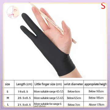 Bosto Two-Finger Free Size Drawing Glove Artist Tablet Drawing Glove for Right & Left Hand Compatible with BOSTO/UGEE/Huion/Wacom Graphics Drawing