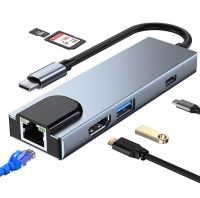 【LZ】∋  Doca de Expansão Multifuncional para Laptop USB 3.1 para HD-L Placa de Rede Tipo-C 6 em 1