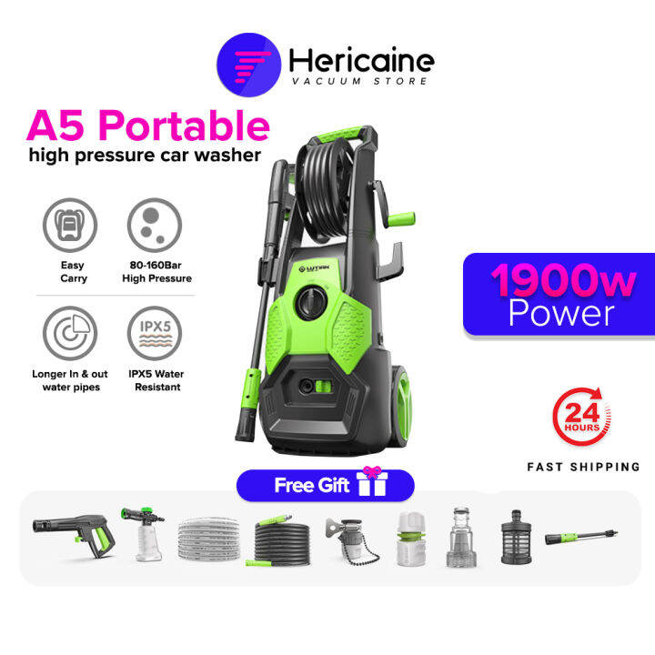 160Bar 1900W Portable High Pressure Water Washer High Pressure Portable