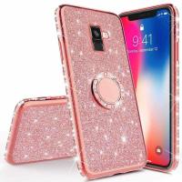 【Exclusive】 สำหรับ Galaxy A8 Plus 2018 A730F เงาเพชรกรณี TPU อ่อนสำหรับ Galaxy A8 2018 A530F กับผู้ถือแหวน