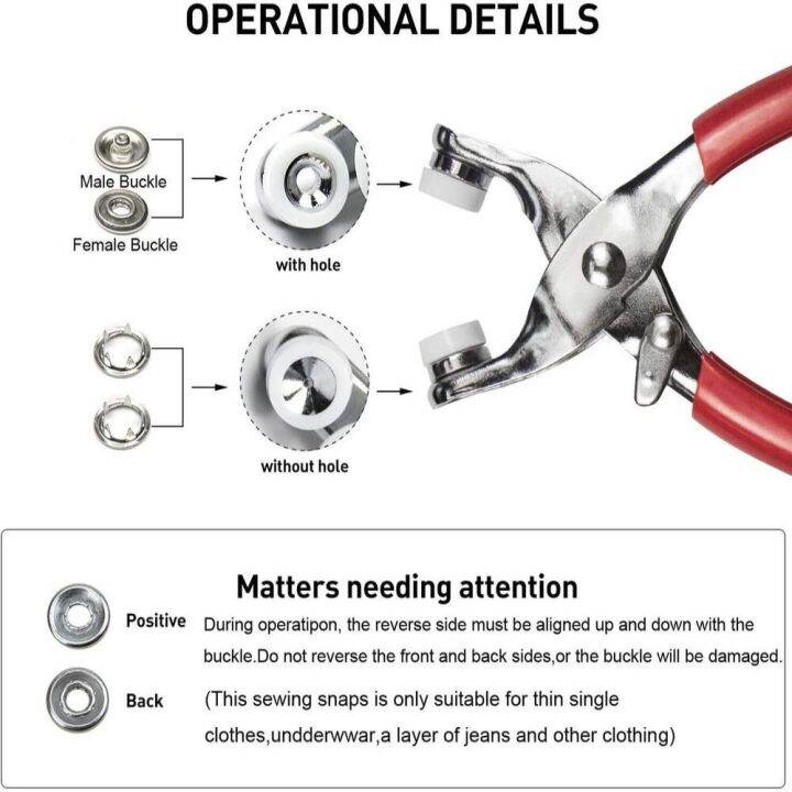 sociable-100-200sets-เครื่องมือเย็บ-diy-ชุดเครื่องมือกด-ชุดกรงเล็บปุ่ม-ตัวยึดสแนป-สำหรับตัดเย็บเสื้อผ้า-คีมยึด-แหวนกระดุมสแนปโลหะ-ชุดยึดสแนป-กระดุมเย็บเสื้อผ้า