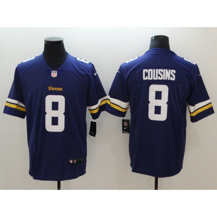 เสื้อกีฬาแขนสั้น-ลายทีมชาติฟุตบอล-minnesota-vikings-kirk-cousins-สีม่วง-สไตล์อเมริกัน-สําหรับผู้ชาย