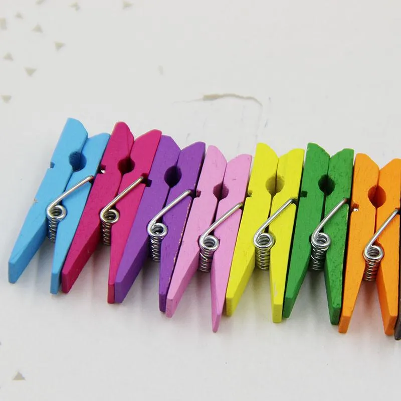 Wholesale Very Small Mine Size 25mm Mini Natural Wooden Clips For Photo  Clips Clothespin Craft Decoration Clips Pegs 50pcs