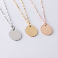 Fnixtar 20Pcs 45cm Stainless Steel Mirror Polish Necklace PVD Plating Round Disc Pendant Neckalce For Womens Fashion Jewelry