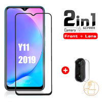 2ใน1แก้วป้องกันสำหรับ Vivo Y11 Y51 2020 Y91 Y93 Y95 Y20 Y30 Y50 Y20I Y30I Y12 Y15 Y12I Y19 V20 V20SE Y91C เลนส์กล้องถ่ายรูปกระจกนิรภัยปกป้องหน้าจอฟิล์ม