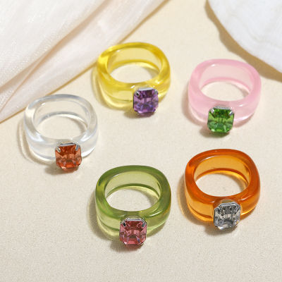 [BABY]แหวนเพชรเรซิ่น เนื้อใส ทรงกลม แหวนอะคริลิค แหวนเรซิ่น แหวนเจ้าหญิง แหวน แหวนแฟชั่น เครื่องประดับผู้หญิง สไตล์เกาหลี