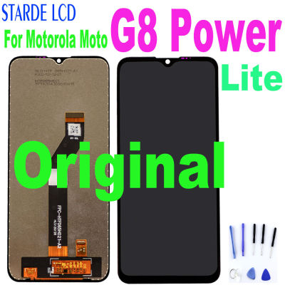 Asal 6.5 Inci สำหรับ Motorola Moto G8 Power Lite XT2055-1246 Paparan LCD Paparan ชุดประกอบดิจิไทเซอร์ XT2055-2 LC