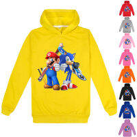 เสื้อสเวตเตอร์เด็กผู้ชายโมเดลการ์ตูนโซนิค Super Mario Bros,เสื้อผ้าเด็ก9สีเกาหลีแขนยาวเสื้อฮู้ดอนิเมะเด็กหญิงเด็กชายผ้าฝ้าย65% + เส้นใยโพลีเอสเตอร์35% ฤดูใบไม้ผลิและฤดูใบไม้ร่วง0000