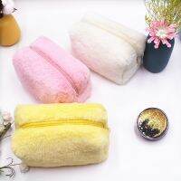 Ins Girl Series Solid Color New Plush Pen Bag Candy Color Portable Sweet Soft Cosmetic Bag Pen Case Drawing Drafting