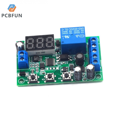 pcbfun รีเลย์โมดูลตรวจจับกระแสไฟฟ้า DC จอแสดงผลดิจิตอลกระแสเกินสวิตช์แจ้งเตือนมอเตอร์ตัวควบคุมป้องกันแผงลอย12V