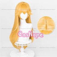 Princess Peach Cosplay Wig 75Cm Long Straight Golden Yellow Wig Cosplay Anime Cosplay Wigs Heat Resistant Synthetic Wigs