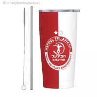 ✟ rfefefewfeerew Hapoel Tel Aviv Duplas Tumbler 20oz Tumbler com Tampas e Palhas Aço Inoxidável Isolados A Vácuo Caneca De Viagem Copo Café