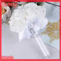 Variety ✨Hot Sale✨ Rapun Crystal Roses Pearl Bridesmaid Wedding Bouquet Bridal Artificial Silk Flowers