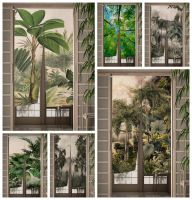 【YD】 Door Curtain for Bedroom Jungle Leaves Doorway Entrance Hanging Half-Curtain