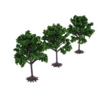 3pcs 10cm Model Tree Architecture Train Railway Wargame Diorama Scene Layout