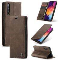 For Samsung A50 A 50 Cases Magnetic Flip Leather Case Cover Wallet Card Slots Design Business Vintage Book For Galaxy A50