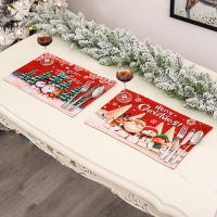 Merry Christmas Placemat Ornament Kitchen Coaster Dining Table Mats Bowl Cup Pad Home Decor Xmas Gifts Navidad New Year 2022