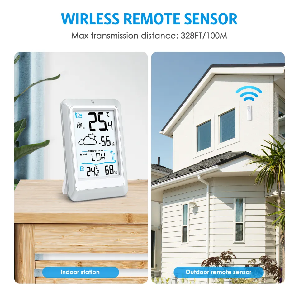 433MHz Wireless Weather Station Launcher Transmitter Thermometer Humidity  Sensor
