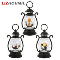 LIZHOUMIL โคมไฟฮาโลวีนเทียน LED โคมไฟแบบแขวนวินเทจไฟส่องฉากน่ากลัวสำหรับของตกแต่งปาร์ตี้ฮาโลวีน